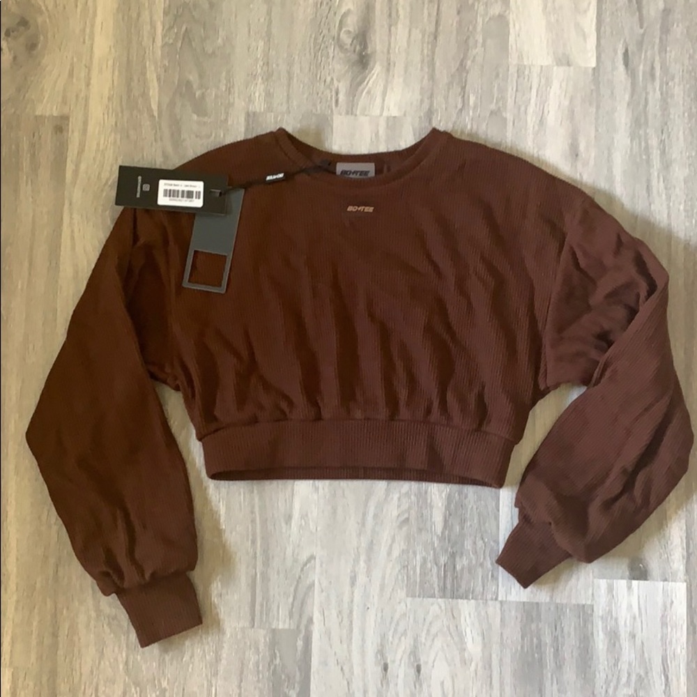 Cropped crewneck sweater